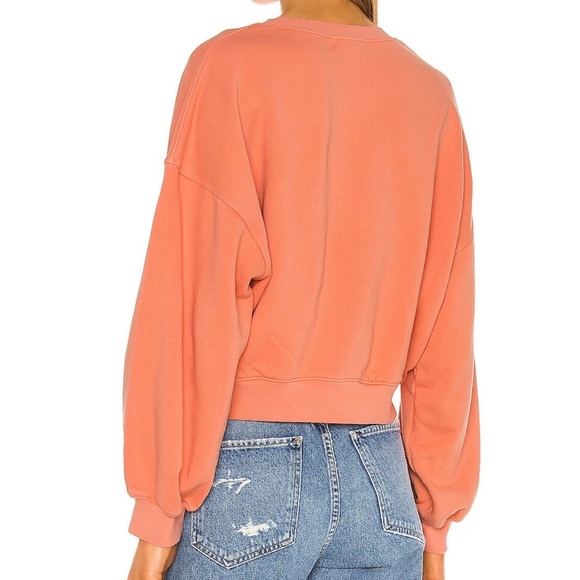 Agolde Balloon Sleeve Cropped Sweatshirt Small Orange - Picture 4 of 7